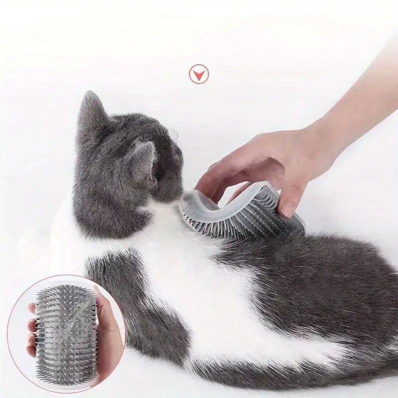 Simplicity Cat Scratching Device Wall Corner Pet Grooming Brush Space-saving Design Self-combing Brush Suitable For Cats And Dogs Durable Rubbing