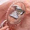 Pattern Handle Carved Small Mirror Easy to Carry Portable Dressing Mirror Handheld Mirror  Desktop