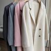 Autumn and Winter Korean Style Long Hair Baby Camel Wool Double-sided Wool Coat Double-breasted Simple High-end Coat New Style for Women