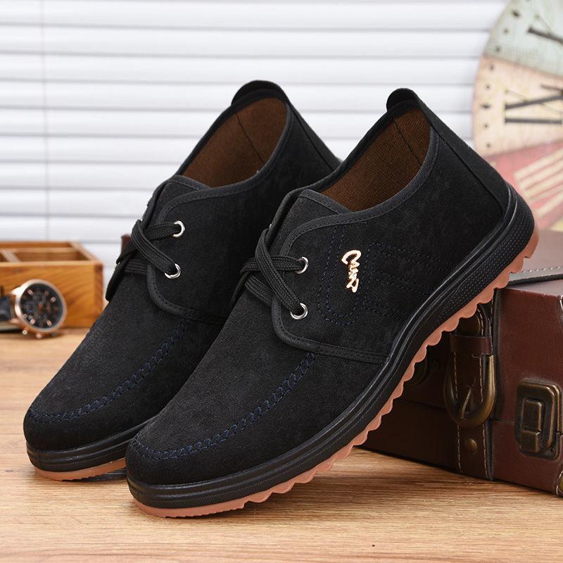 Men's Old Beijing Canvas Shoes, Soft Sole Casual Walking Shoes, Comfort Work Shoes for Middle-Aged and Elderly Men