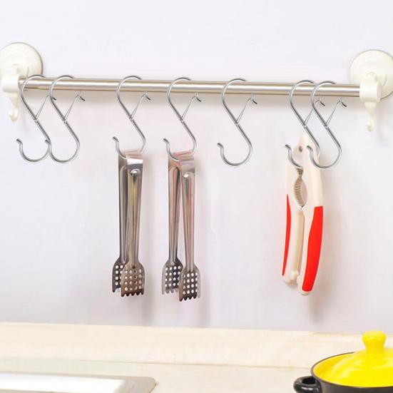 12 шт. крючки для ванной комнаты, зажим для замка, ветрозащитный, противоскользящий, подвесная безопасная пряжка, сверхмощные крючки S, подвесные крючки для растений, крючки для шкафа, держатели для хранения кастрюль для посуды