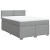 VidaXL Sommier à lattes de lit avec matelas Gris clair 160x200cm Tissu, lit, lit à plate-forme, lit à panneaux, meuble de 3288232