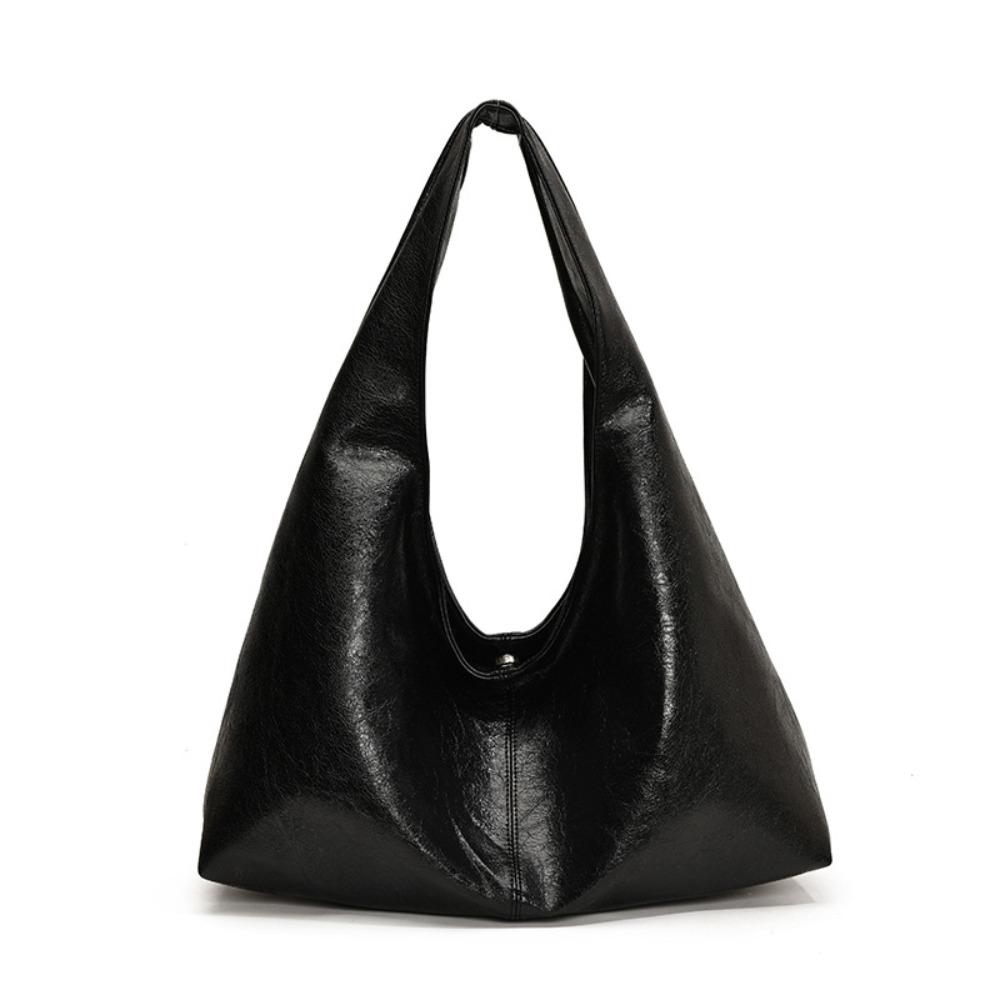Tote Bag Retro PU Tote Bag Korean Style Underarm Packs Sweet Large Capacity Handbag Office Worker