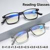 New Ultra Light Square Presbyopia Glasses Business High-definition Glasses for The Elderly Anti Blue Light Far Sight Eyewear