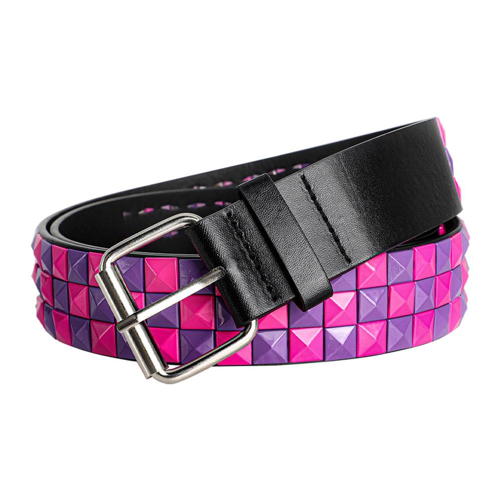 Multicolor Rivet Belt Women'S Heavy Metal Belt Men'S And Women'S Belt, Punk Rock Jeans Belt