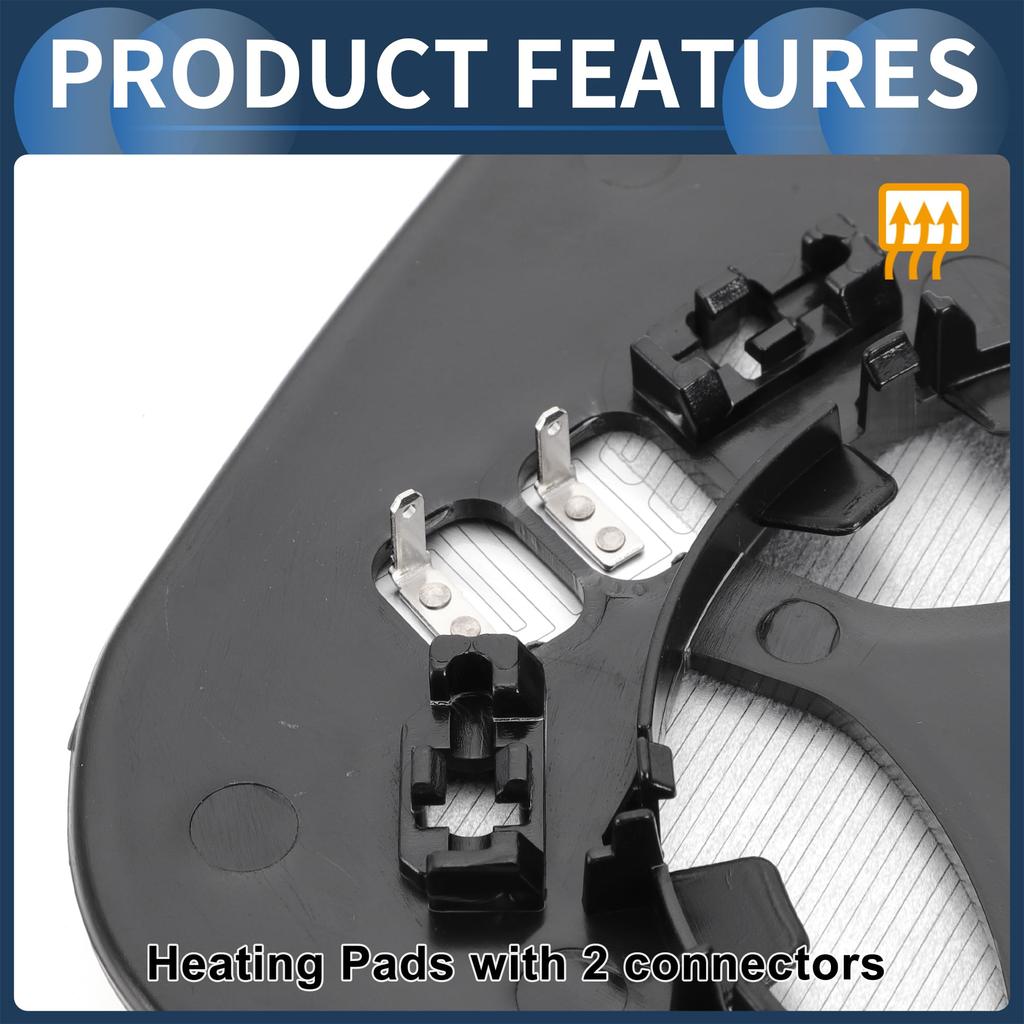 INFINAUTO Совместимо с Volvo Левое Зеркальное Стекло Заднего Вида со Стороны Водителя Замена с Подложкой