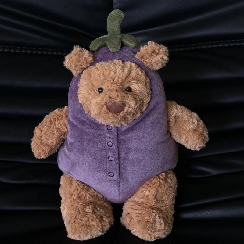 Плюшевая игрушка в стиле Jellycat: Кукла-топпер "Кролик и Медведь с тремя бирками" - Идеальный подарок на день рождения для девочек