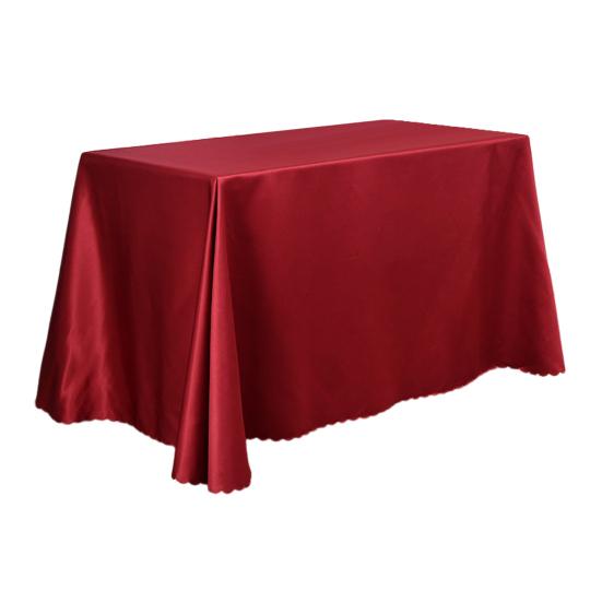 Solid Color Design Wrinkle-Resistant Lace Detail Conference Room Table Cover
