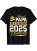 1pc Proud Papa 2025 Graduate T-Shirt - 100% Cotton Crew Neck, Geometric Pattern,