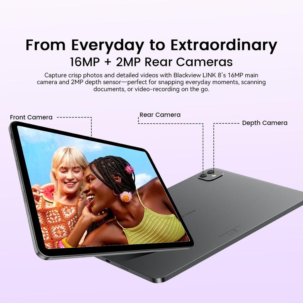 Blackview 2025 LINK 8 12,7-дюймовый планшет Android 15, 12 ГБ ОЗУ 256 ГБ памяти, большой дисплей Widevide L1, восьмиядерный G100, 8400 мАч, 5G WiFi, 4G LET, 18 Вт