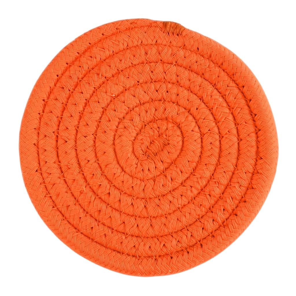 4 Piece Halloween Pumpkin Shaped Coasters Cotton Rope Woven Tabletop Decoration Heat Resistant Bowl Plate Mats Coffee Cup Coasters Set