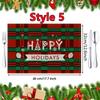 New Christmas Placemats Red Green Plaid Placemats Reversible Heat-Resistant Santa Claus Place mat for Xmas Home Decoration Gifts