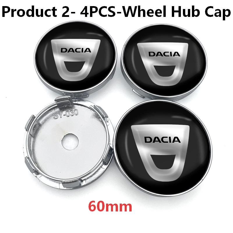 4PCS Anti-Friction Car Hub Cap Kit 56mm-Wear Resistant Car Sticker Fit Dacia Sandero Duster Jogger Spring Logan Bigster Lodgy