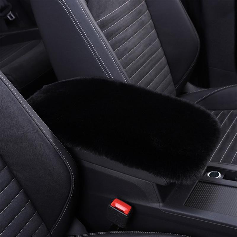 Winter Warm Furry Non-Slip Car Armrest Box Mat Universal Auto Trunk Center Console Protective Pad Trim Universal Interior Accessories