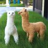 Белая и коричневая плюшевая игрушка овца альпака, мягкая стоящая плюшевая игрушка животное прерий домашний декор подарок