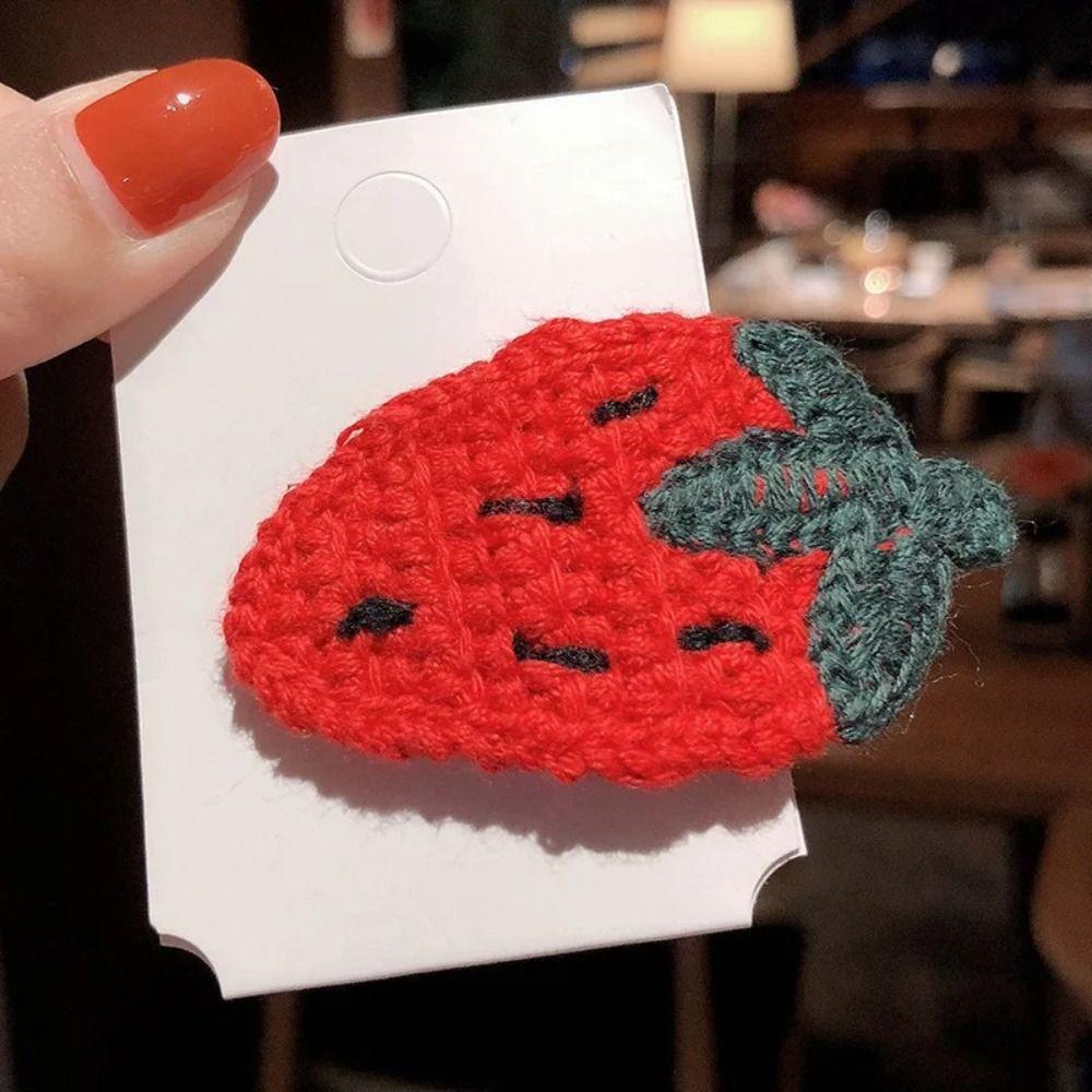 Knitted Plush Cartoon Fruit Hairclips Colourful Kids Hair Accessories Children's Hair Clip