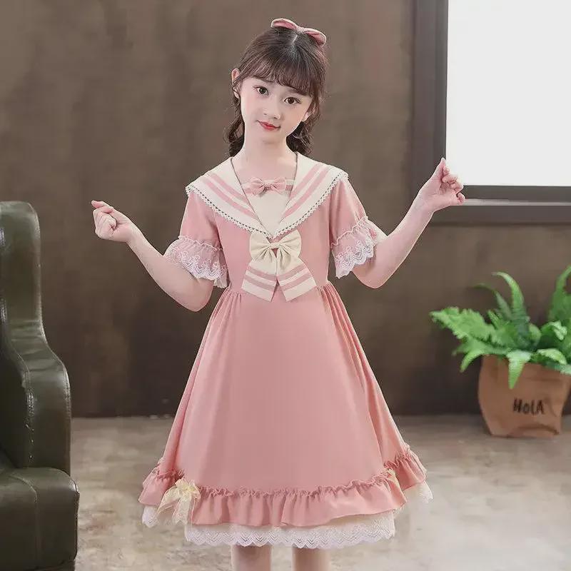 Стильное летнее платье принцессы Лолиты с короткими рукавами для девочек