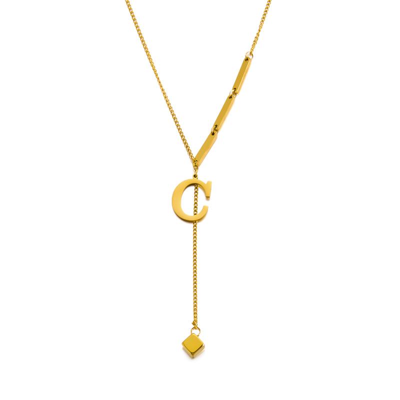 Ожерелье-подвеска с буквой от A до Z из нержавеющей стали 316L для женщин, цепочка, алфавит, ключичное ожерелье, подарок на день рождения