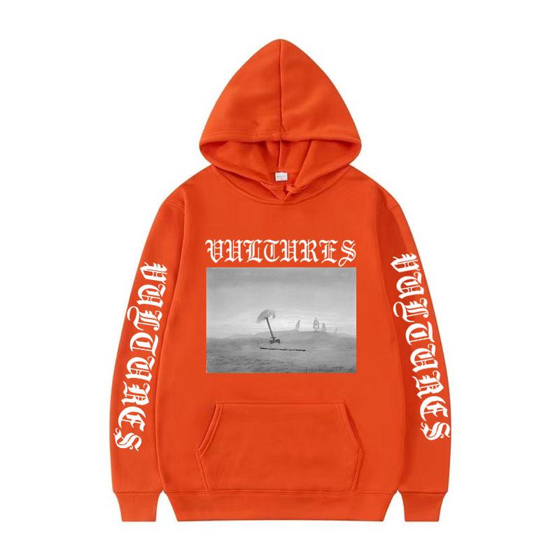Kanye West Vultures New Song and Album Cover Hoodie Men Women Retro Casual Long Sleeve Sweatshirt Hip Hop Cozy Pullovers Hoodies