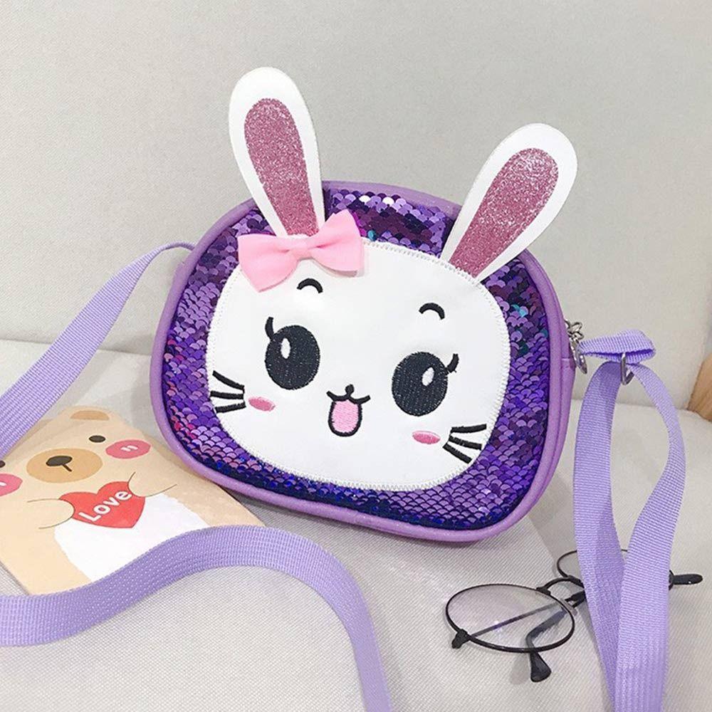 Милая искусственная кожа Маленькая принцесса с блестками Сумка для девочек Сумка через плечо Кошелек для монет