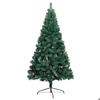 Demi-sapin de Noël - MAISON EXCLUSIVE - Demi-arbre - Pré-éclairé LED - 120 cm - Vert décoré (boules &amp; pic)