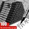 Black Waterproof Permanent Marker - Quick-drying, Oil-proof, Fade-resistant, Thick Point for Construction and Logistics.