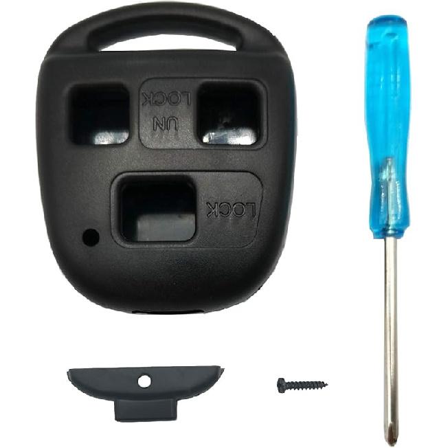 Upgraded Replacement Key Fob Cover Shell Fit for Toyota Land Cruiser FJ Cruiser Keyless Entry Remote Car Key Case with Screwdriver (1)