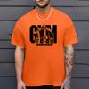 Футболка для фитнеса и спортзала больших размеров, повседневная, однотонная, с коротким рукавом и принтом в виде букв GYM, простая свободная, мужская, облегающая футболка, одежда