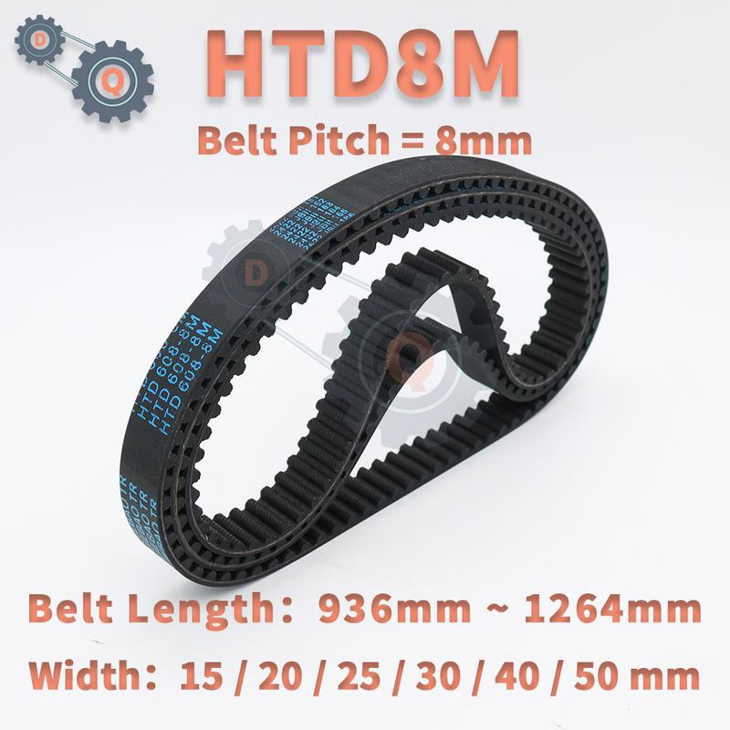 HTD 8M Timing Belt Length 936mm to 1264mm HTD8M Rubber Belt Width 15mm 20mm 25mm 30mm 40mm 50mm HTD8M Closed Loop Belt 8M Belt