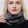 Вязаный шарф-кольцо женский из натурального меха кролика рекс, манишка, зимний теплый модный женский шарф
