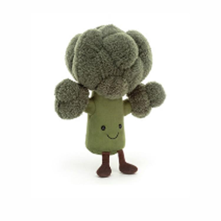 Jellycat Забавная серия растений Овощ Брокколи Креативная зеленая кукла Плюшевая кукла 23 см высотой