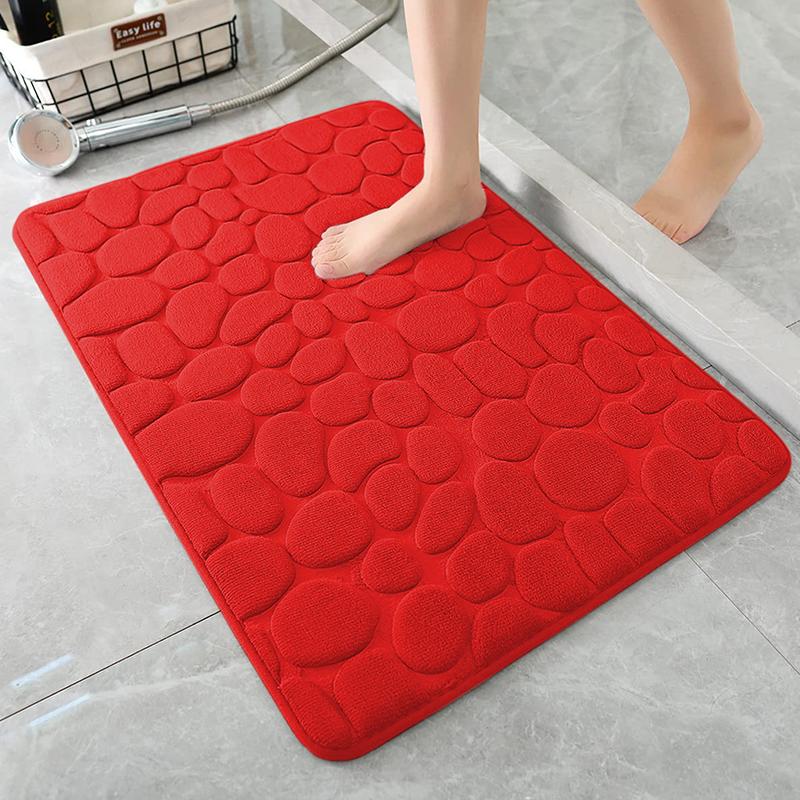 Home Cobblestone Embossed Door Carpet Door Mat Bathroom Simple Wind Absorbent Foot Mat Bathroom Non-Slip Mat Floor Mat