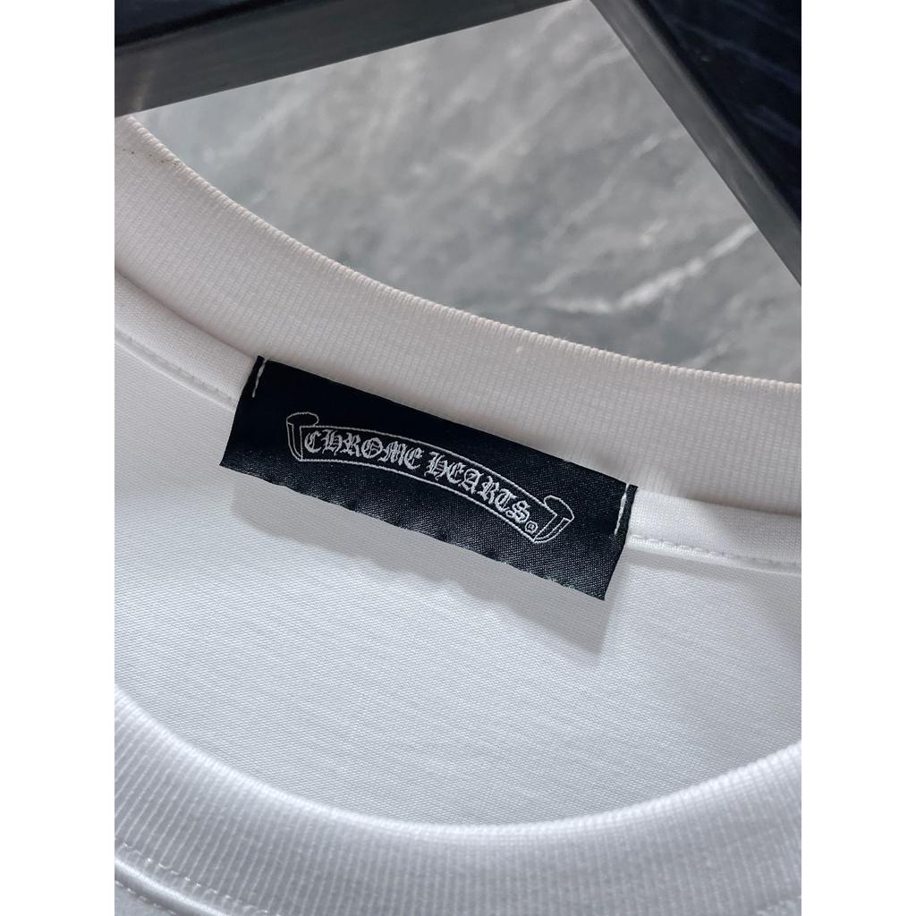 8560 CHROME HEARTS Лето 2026 Новая Высококачественная Хлопковая Круглый Вырез Свободная Большого Размера Мужская и Женская Футболка Футболка для Пары