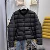 Light down jacket women's winter knitted collar super good-looking small round neck white duck down jacket