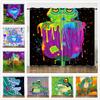 Curtain Cartoon Animation Animal Color Frog 3D Digital Printing Blackout Curtain Punching