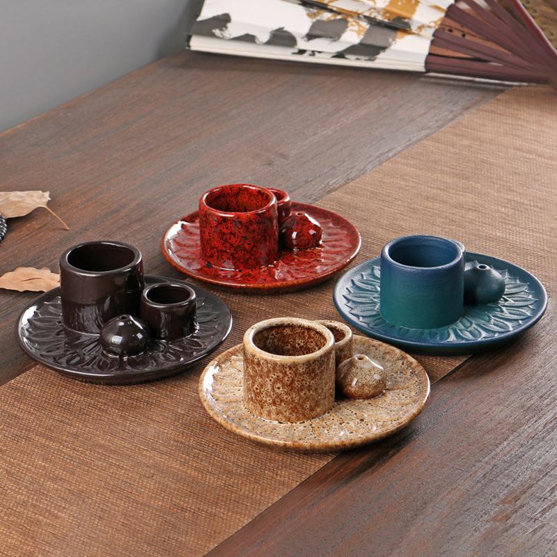 Ceramic Palo Santo Sticks Holder 4 In 1 Incense Burner Sage Holder Incense Holder Ash Catcher Tray for Meditation Yoga Room