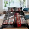 Big Ben Comforter Cover Boys Famous Telephone Booth Bedding Set For Teens Retro London Cityscape Duvet Cover Set With Pillowcase