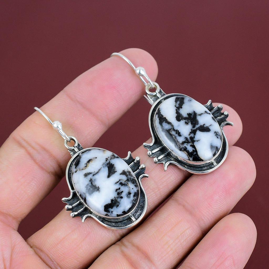White Buffalo Turquoise Earring Natural Gemstone Jewelry Handmade Decent Earrings 925 Sterling Silver Earring Gifts For Mom Designer Jewelry