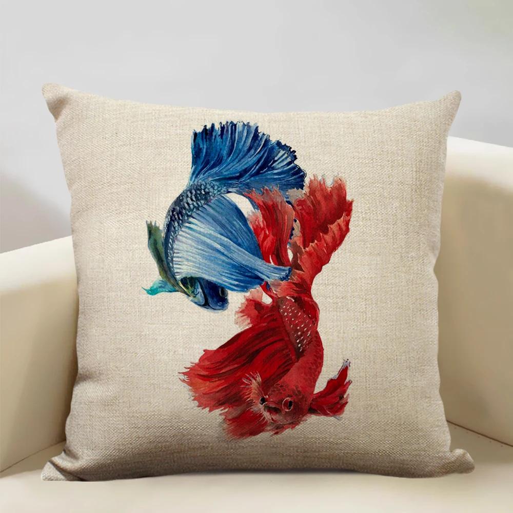 Акварельный Животное Лошадь Курица Ящерица Корова Антилопа Декоративная Наволочка 45x45см Чехол на Подушку для Дивана Домашний Декор