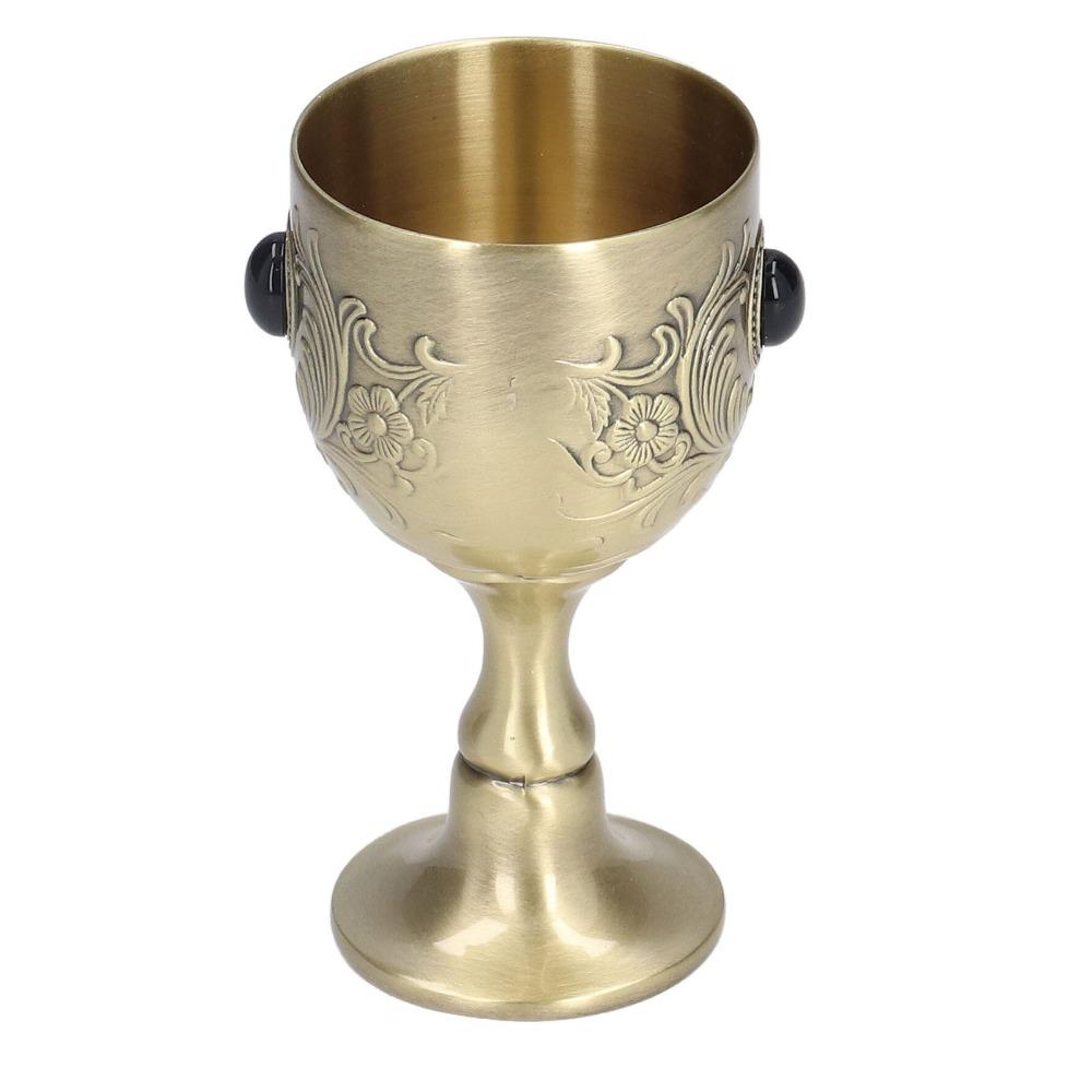 Inlaid Gemstone Stemmed Liquor Cup Decorative Wine Cup Wedding Ceremony Party Table