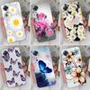 Чехлы для OPPO A15 A35 A16 A17 A53 A52 A72, силиконовый чехол из ТПУ с цветком и бабочкой, прозрачный мягкий защитный чехол-бампер для телефона OPPO Fundas Coque