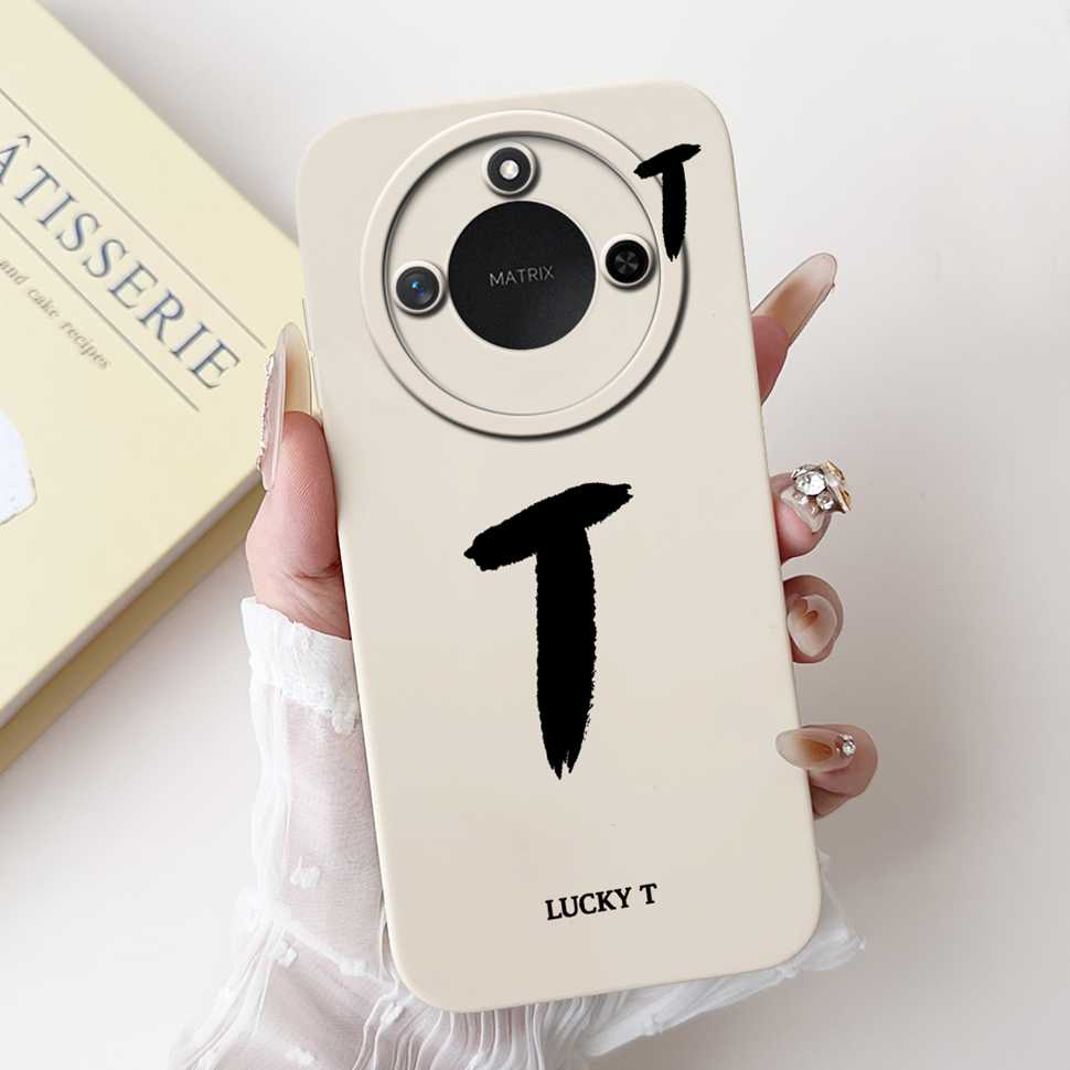 Protective Cases For Huawei Honor X60 5G 6.8"Case Fashion Style Letter A-Z Soft Silicone Cover For Honor x60 X60 BRC-AN00 Bumper
