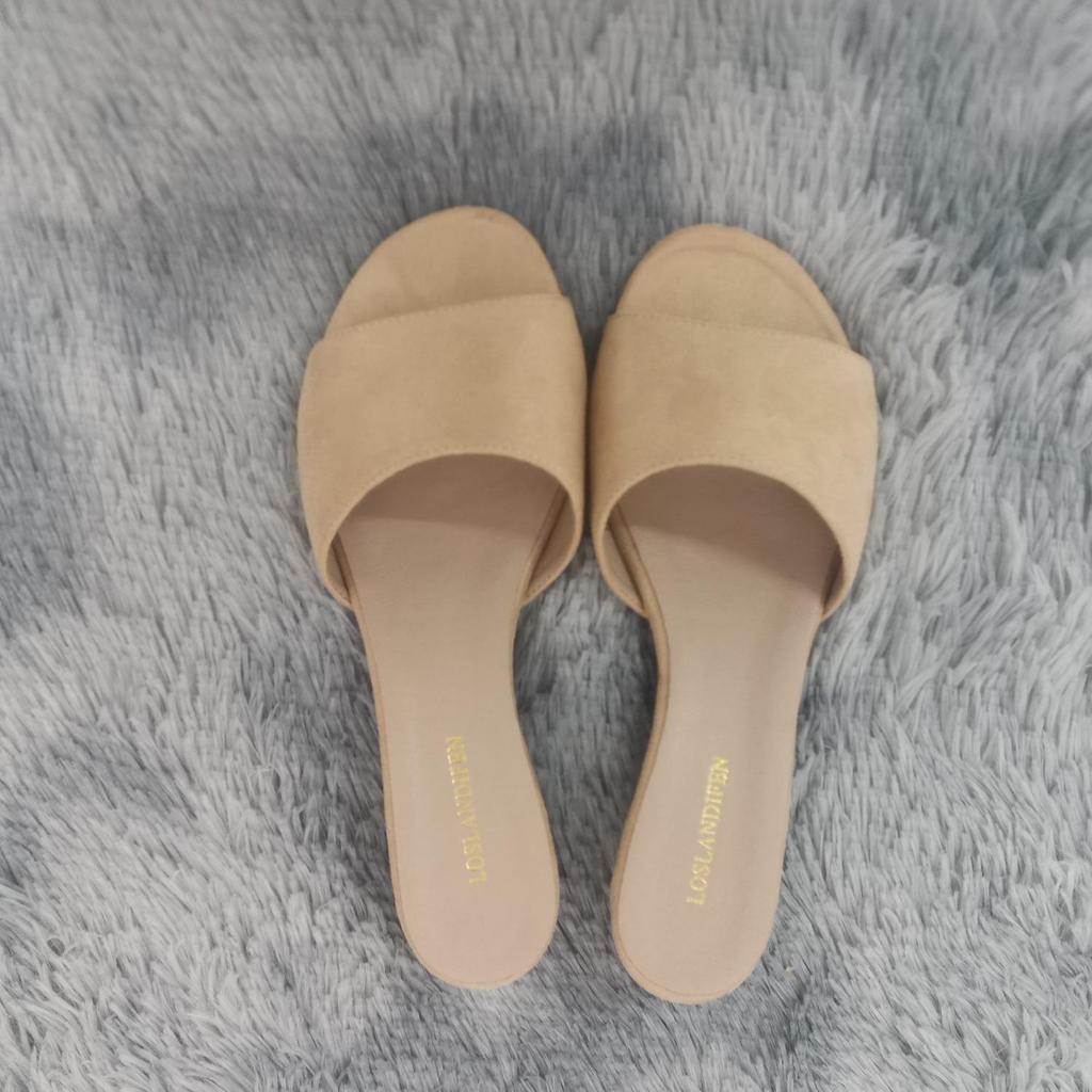 LOSLANDIFEN/женские шлепанцы, элегантные летние бархатные сабо 3 см, сандалии на танкетке, шлепанцы, повседневная модельная женская обувь на высоком каблуке с открытым носком