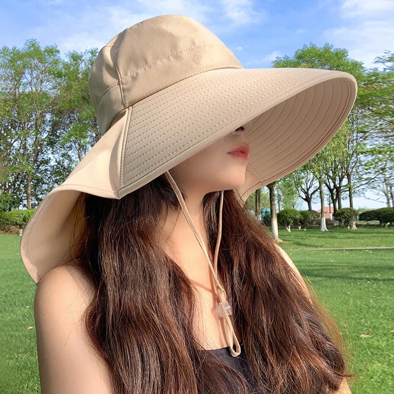 Wide Brim Sun Hat For Women Summer Uv Protection Neck Covering Stylish Design