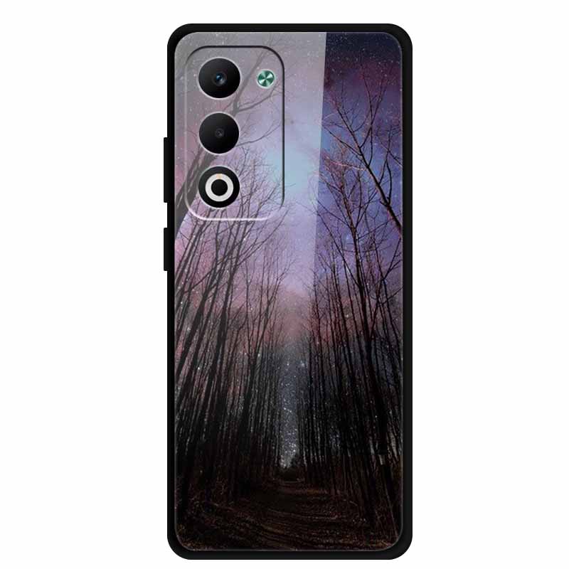 Glass Back Cover For Oppo A5 5G 2025 Phone Case 6.67" Hard Tempered Glass Case For Oppo A5i Pro 4G Case A5iPro Soft Bumper Shell