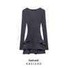 2025 Spring Women's European & American Layered Washed-Effect Fashion Dress