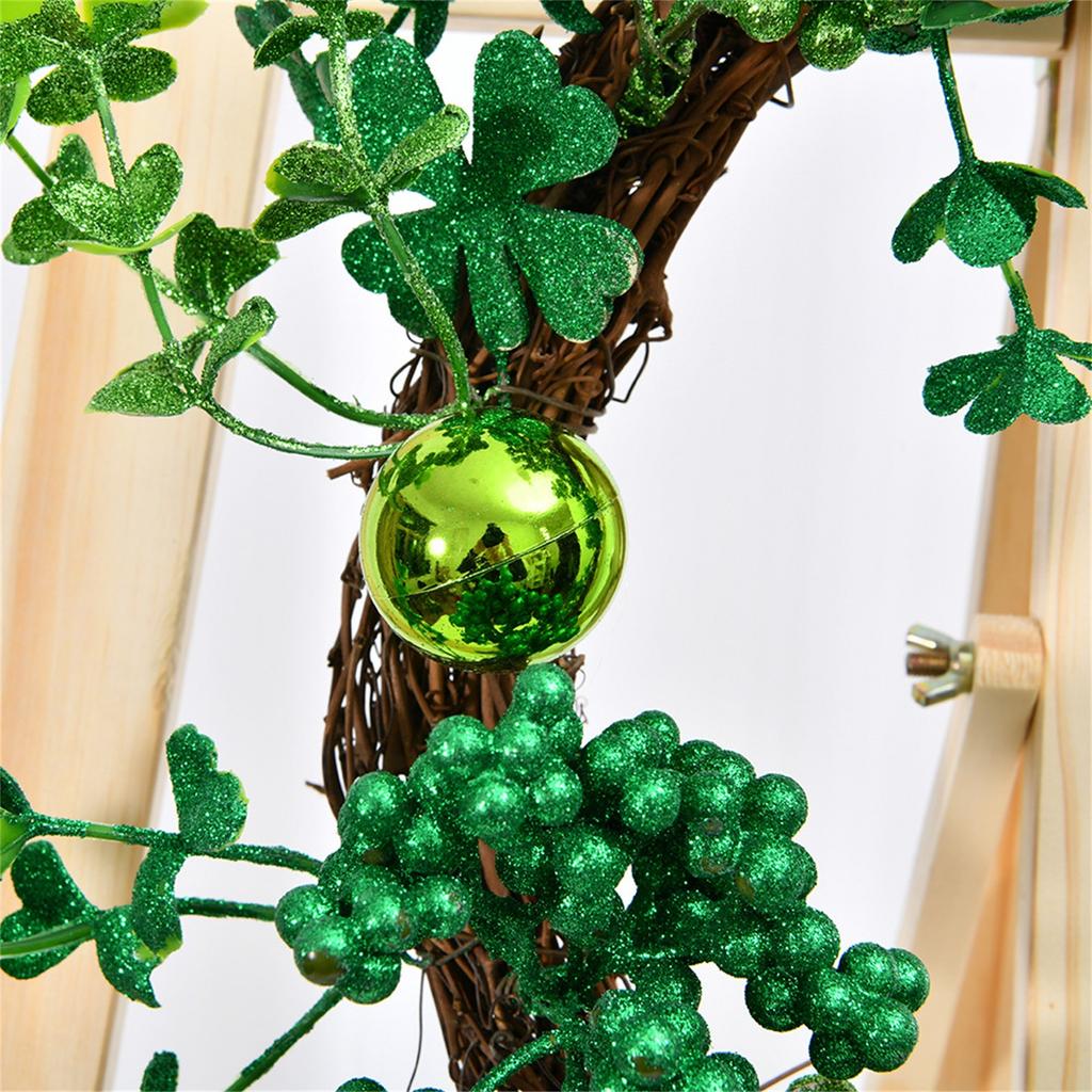 Wreath Bow Green Wreath St. Patrick's Day Decoration Door Hanging