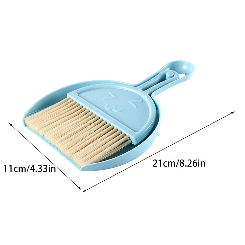 Розовый многофункциональный мини-веник и совок с мусорным совком для уборки стола