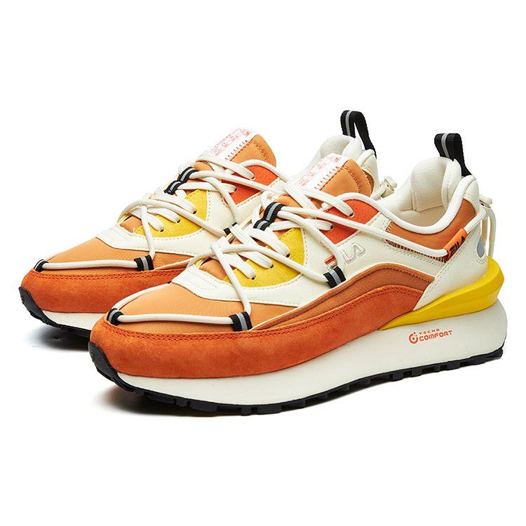 Fila Fusion Кроссовки DX Retro Ткань Искусственная кожа Амортизация Износостойкие Дышащие Низкие Беговые кроссовки Женские кроссовки T12W111108FGA
