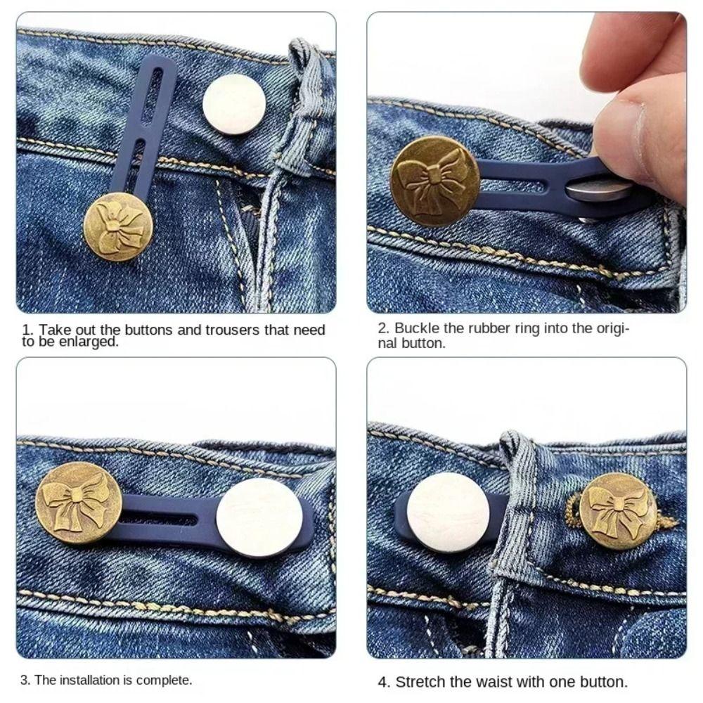 6Pcs Adjustable Jeans Retractable Button Sewing Accessories Sewing Buttons Unisex